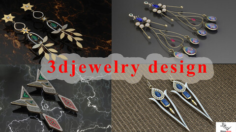 4 3dmodel jewelry earrings