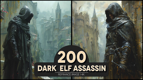 Dark  Elf Assassin 4K Reference/Concept Images