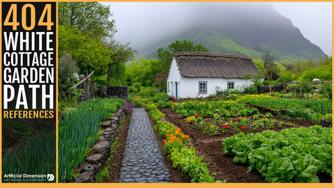 404 White Cottage with Garden Path