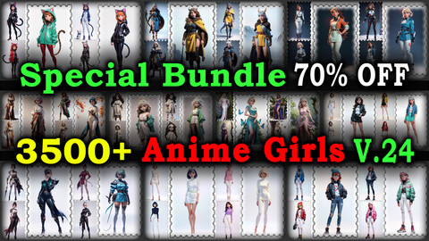 3500+ SPECIAL BUNDLE (Anime Girls Images Reference Pack)  - 4K Resolution - V.24