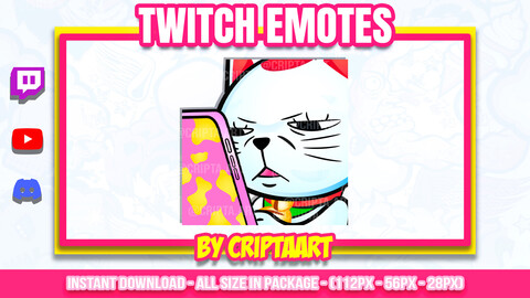 Turbo Granny Phone Twitch Emote, DandaDan Sub Emoji, Cat, Channel Points Anime / Stream Graphics, Discord, Kick, Tiktok, Youtube