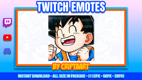 Goku Hype Twitch Emote, Dragon Ball Daima, Chibi, Channel Points Anime / Stream Graphics, Discord, Kick, Youtube, Tiktok