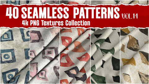 40 Seamless Patterns VOL.14| 4K PNG Textures collection