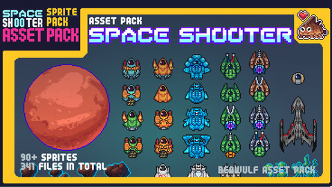 Beowulf's RPG Space Shooter  Pixel Art Asset Pack