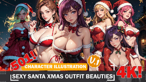 501 Sexy Santa Xmas Outfit Beauties Diverse Outfit Character Design Reference Art V1 4K