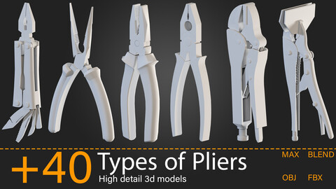 +40-Types of Pliers-Kitbash -vol.01