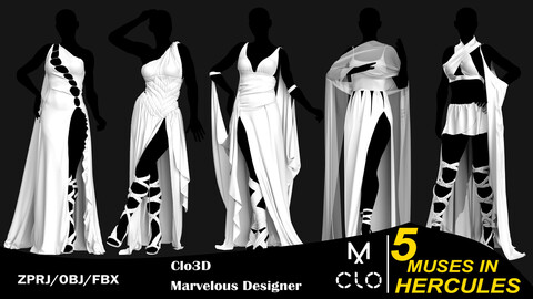 Female Set / Clo3d / Marvelous designer / Project file / Obj / Fbx / Zprj