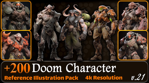 200 Doom Character Reference Pack | 4K | v.21