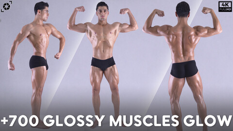 +700 Glossy Muscles Glow References Pictures - Vol 01