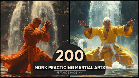 Monk Practicing Martial Arts 4K Reference/Concept Images