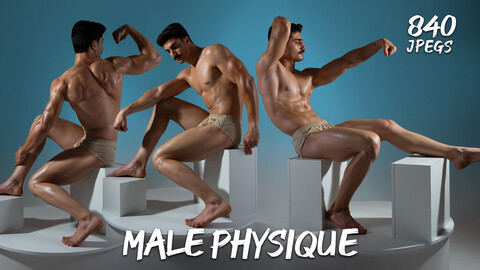 Male Physique- Photo Reference Pack For Artists 840 JPEGs noAI