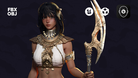 Ancient Girl Zariya - Game Ready