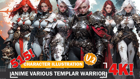 515 Anime Templar Warrior Characters Intricate Designs and Diverse Reference Art V2 4K