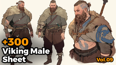 +300 Viking Male Sheet Reference Images(4k)