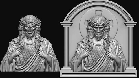 Jesus Bas Relief And Pendant 3D print model