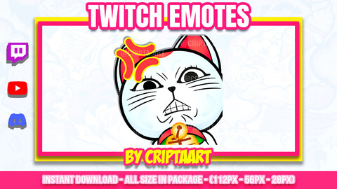 Turbo Granny Rage Twitch Emote, Angry DandaDan Sub Emoji, Cat, Channel Points Anime / Stream Graphics, Discord, Kick, Tiktok, Youtube