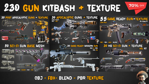 230 Gun Kitbash 	+ Texture |70% OFF BLACK FRIDAY OFFER|