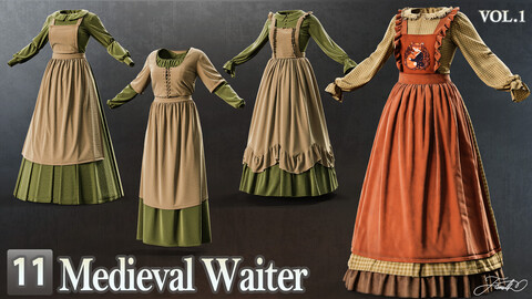 11 Medieval Waiter Outfit (Marvelous Designer File)