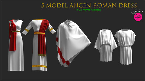 5 Models Ancient Roman dress (Male / Female)/CLO3D PROJECTS+OBJ+FBX