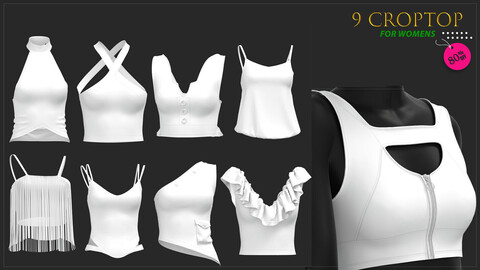 9 Croptop vol4 Marvelous & Clo3d / FBX / OBJ