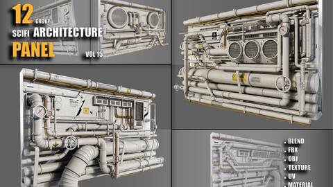 12 group + scifi  architecture panels set vol 15