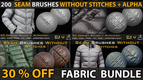 200 Fabric Brushes and Alphas Bundle ( 30% OFF_ FULL PACK ) VOL 05