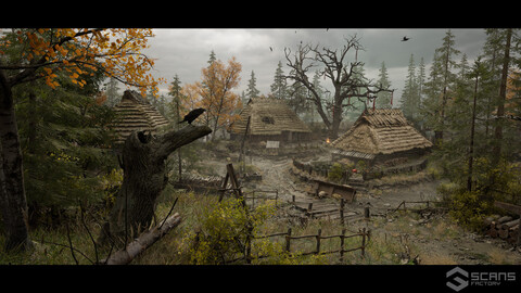 [DEMO] Medieval Village - Slavic Huts environment