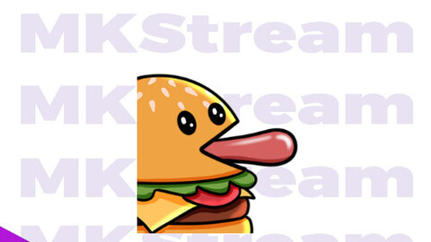 Twitch animated emotes cute burger tongue sticking out