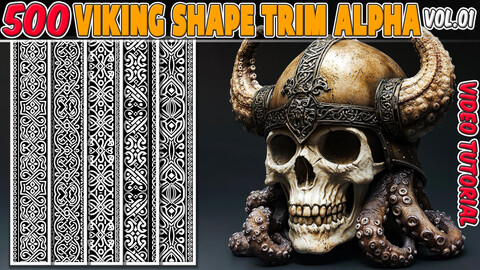 500 Viking Shape Trim Alpha + 4K + PSD + High Quality Vol.01