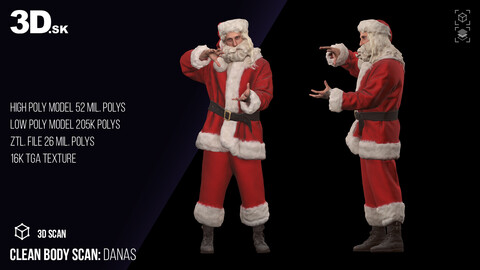 Clean Body 3D Scan | Danas Clothed Santa