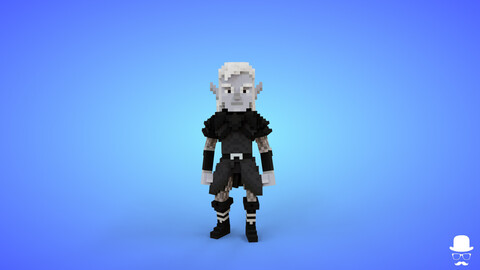 Elf 5 Voxel Character - 3D Lowpoly Fantasy Creature