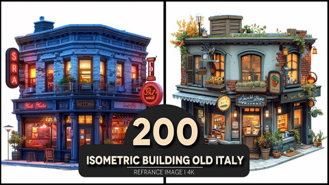 Isometric Building Old Italy 4K Reference/Concept Images