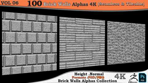 100 Alpha Brick-WALL-Seamless-Vol.6-4K