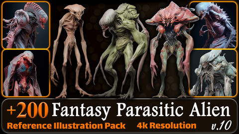 200 Fantasy Parasitic Alien Reference Pack | 4K | v.10