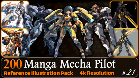 200 Manga Mecha Pilot (Full Body) Reference Pack | 4K | v.21