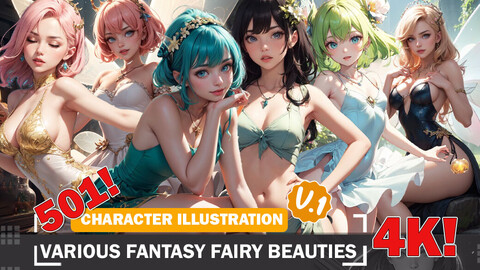 501 Various Fantasy Fairy Beauties Diverse Outfit Character Design Reference Art V1 4K