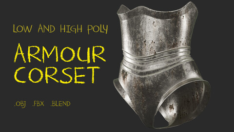 Female knight fantasy armour corset .obj .fbx .blend + textures