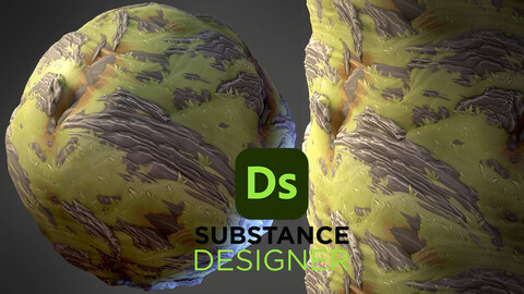 Stylized Rock Grass Terrain - Substance 3D Designer