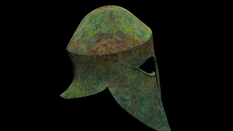 Ancient Greek Bronze Helmet Low-poly 3D model