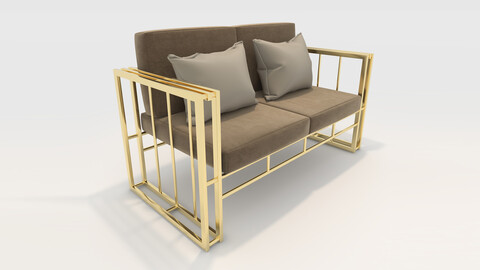 3D Model Sofa 2 Seater 19