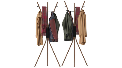 Wooden Coat Rack Free Standing