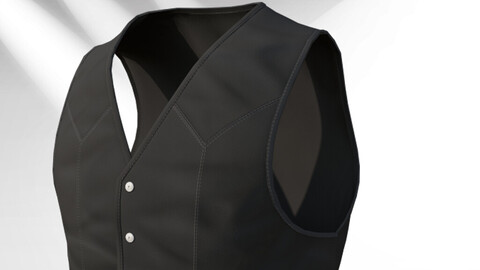 Leather Biker Vest (Lowpoly / PBR / Game Ready)