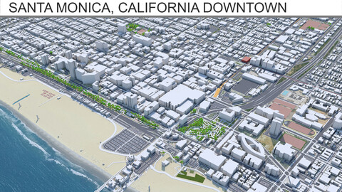 Santa Monica, California USA downtown 6km