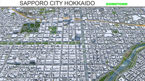 Sapporo City Hokkaido Japan downtown 8km