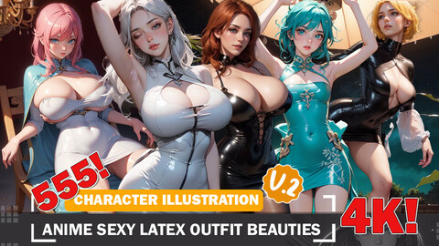 555 Anime Sexy Latex Outfit Beauties Diverse Character and Outfit Reference Intricate Designs and Reference Art V2 4K