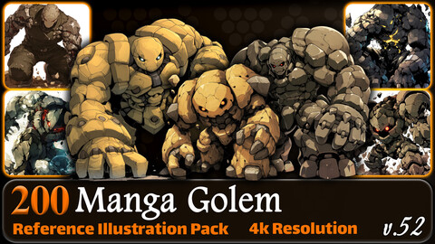 200 Manga Golem (Full Body) Reference Pack | 4K | v.52