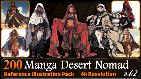 200 Manga Desert Nomad (Full Body) Reference Pack | 4K | v.62