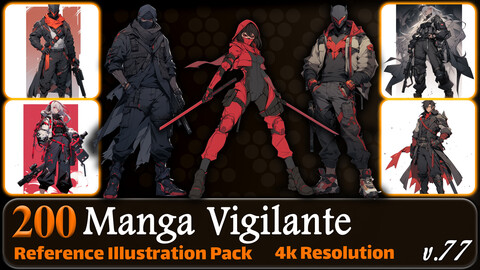 200 Manga Vigilante (Full Body) Reference Pack | 4K | v.77