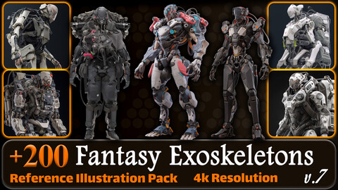 200 Fantasy Exoskeletons Reference Pack | 4K | v.7