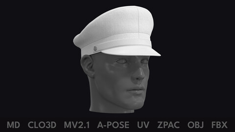 BASIC OFFICER CAP – zpac obj fbx highpoly